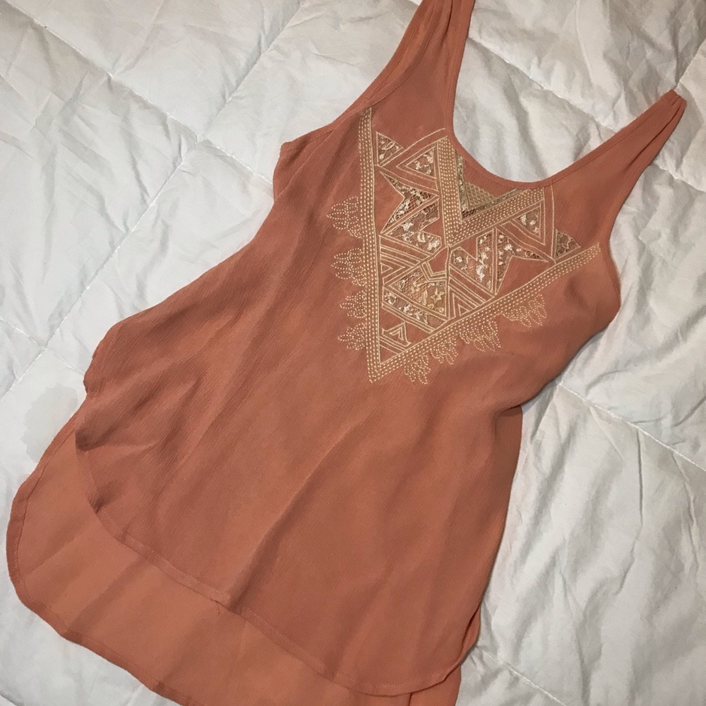 Peach detailed shirt